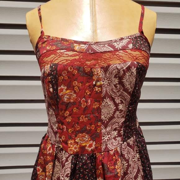 NWOT Multi Print Structured Silky Sun Dress - Picture 3 of 5